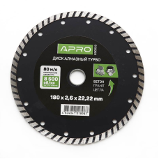 Диск для бетону Турбо 180х2,6х22,22мм 16-18% Apro 830073