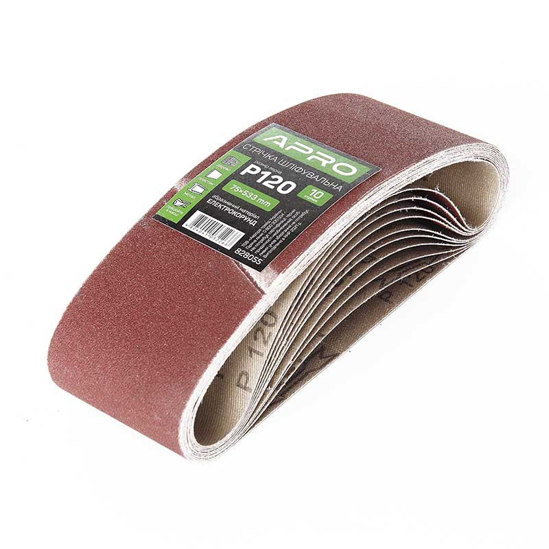 Наждачка кільцева 75х533мм Р120 (10шт) Apro 828055