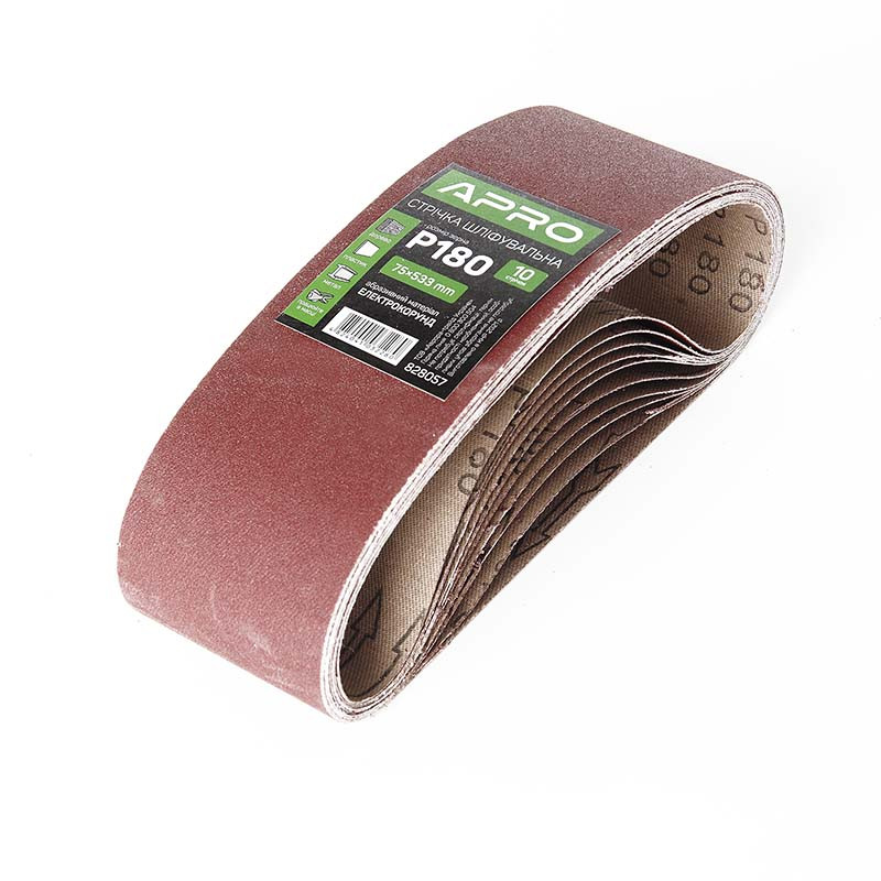 Наждачка кільцева 75х533мм Р180 (10шт) Apro 828057