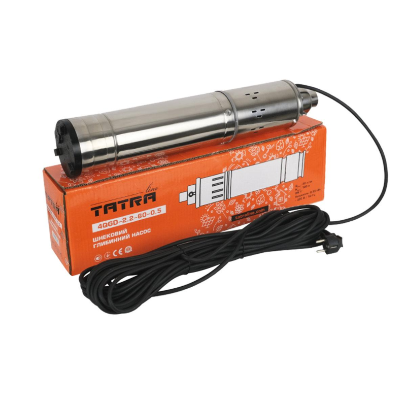 Насос Занурювальний TATRA-Line 4 QGD 2,2 - 60 0,55 Kw Q.Max 30л/мін.,H.Max 100 M