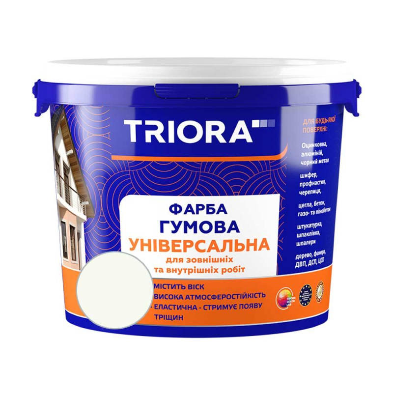 Фарба гумова універсальна 3,5кг 10 Білий  TRIORA