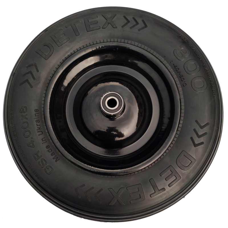 Колесо DW-GSR408-MB суцільнолите резинове на підшипниках