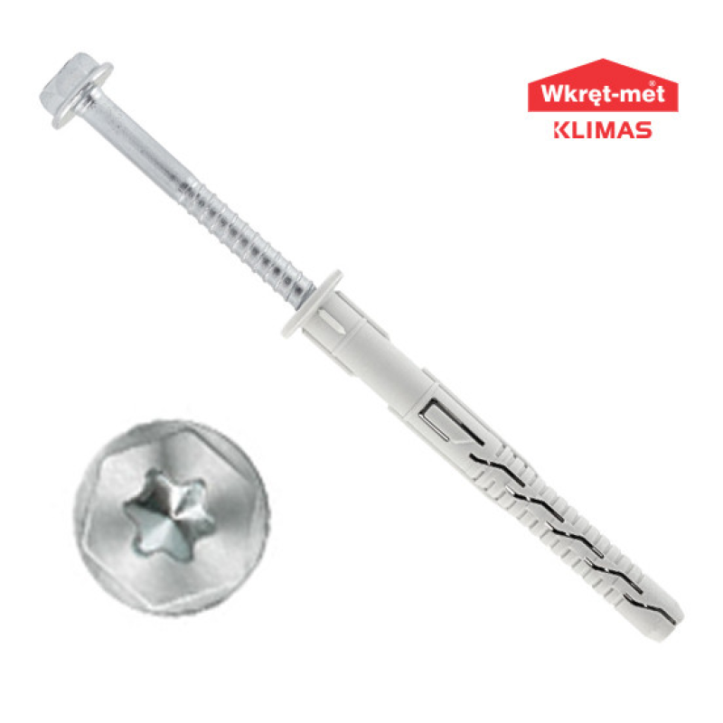 Дюбель рамний з шурупом під ключ+торкс 10х140 Wkret-Met