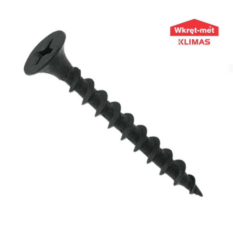 Саморіз гіпсокартонний по дереву чорний 4,8х120 Wkret-Met