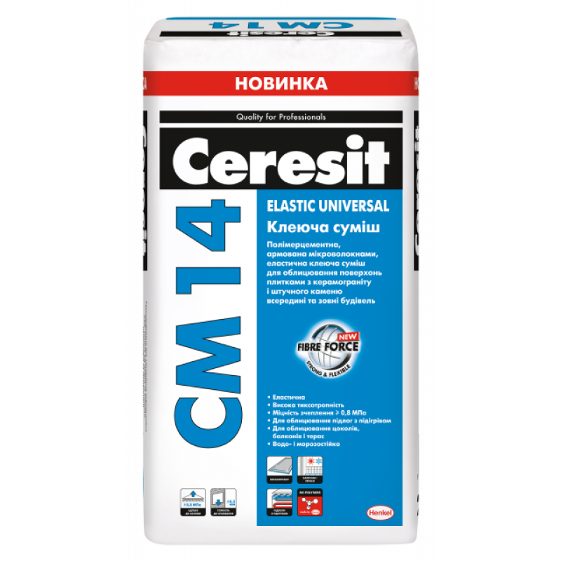 Ceresit Суміш для плитки клеюча еластична СМ 14 25кг