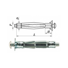 Анкер “MOLLY“ металевий для пустотілих основ 5х65