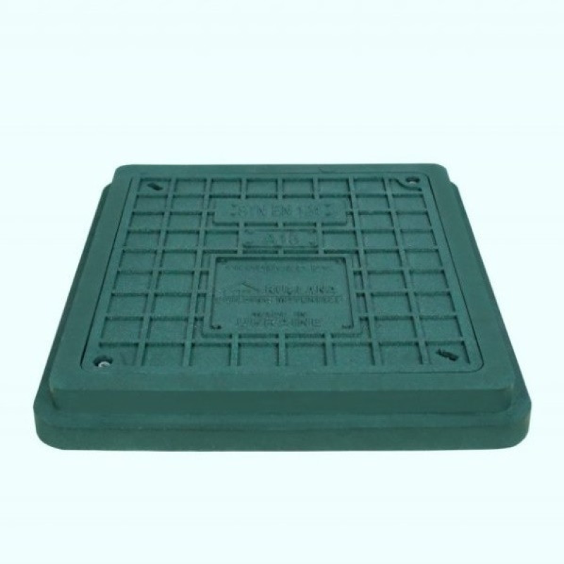 Люк квадратний 40х45 полегшений (зелений) до 1,5т