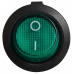 KCD1-5-101N GR/B  220V Перемикач 1 клав. круглий зелений з підсвіч.