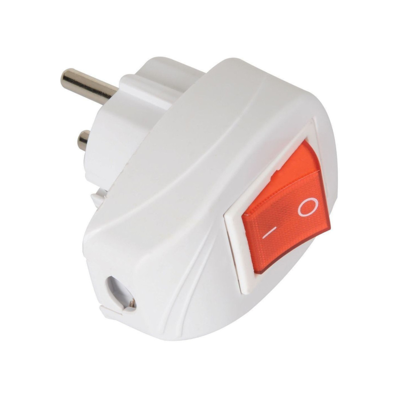 Вилка з вимикачем з підсвічуванням з/зем FAR