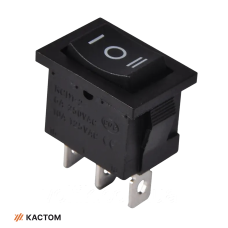 Перемікач широкий, малий. 3 півож. 3 конт. чорний