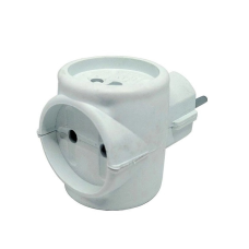 Розгалуджувач потрійний TOKER без/зем білий (Трійник)