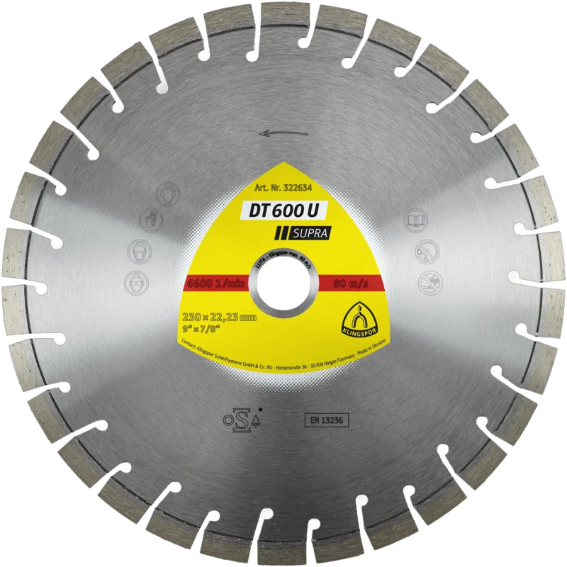Диск алм.KLINGSPOR DT 600 U 125х2,4х22,23мм 322631 (SUPRA сегмент)