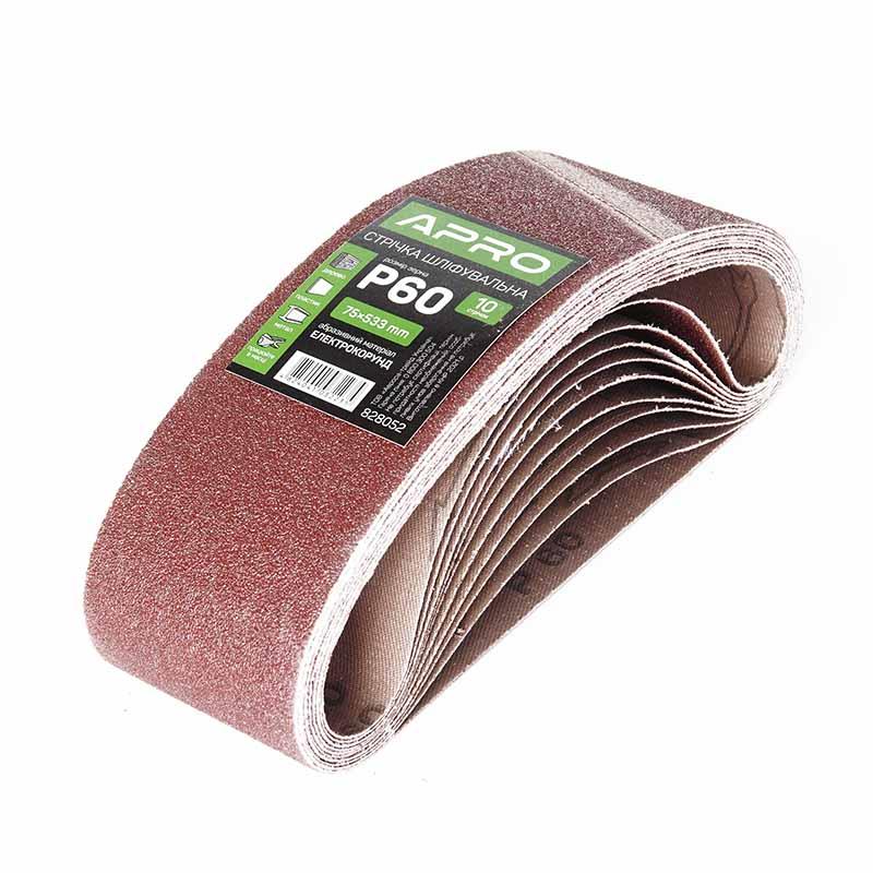 Наждачка кільцева 75х533мм Р60 (10шт) Apro 828052