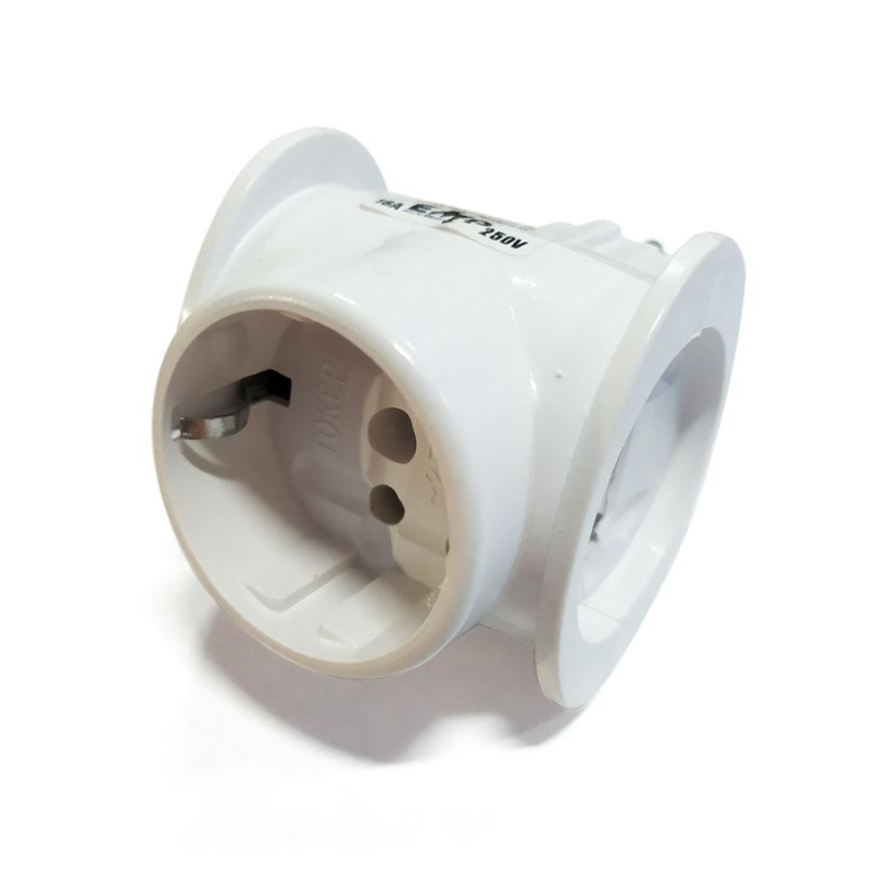 Розгалуджувач потрійний з/зем білий (Трійник)