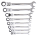 Набір ключів комбінованих MOLDER з трещіткою та карданом CR-V, 8шт 8-19 мм 72-зуб