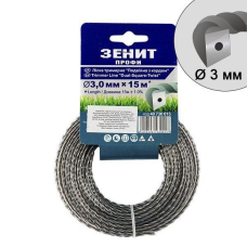 Ліска для тримера Подвійна з кордом 3,0мм х 15м Зеніт 40730015
