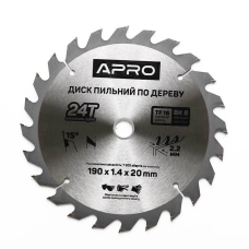 Диск пильний по дереву 190х20 24Т Apro 830169