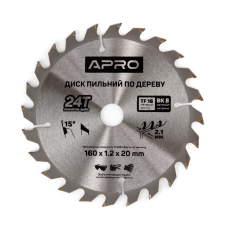 Диск пильний по дереву 160х20 24Т Apro 830111