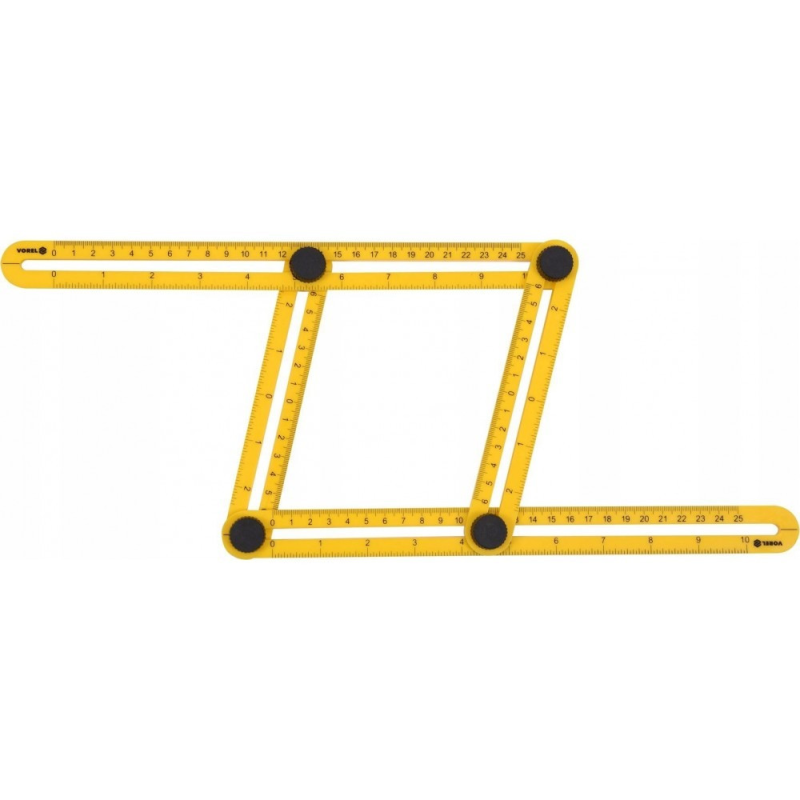 Шаблон-лінійка Vorel для перенесення вимірів 25х12см 18470 Шаблон-лінійка Vorel для перенесення вимірів 25х12см 18470