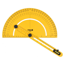 Транспортир Vorel з шкалою 180° і рухомим рівнем 250мм 18473
