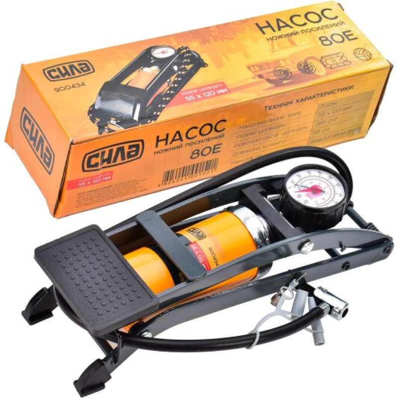 Насос ножний Сила - 55х120мм однопоршневий посилений 900434