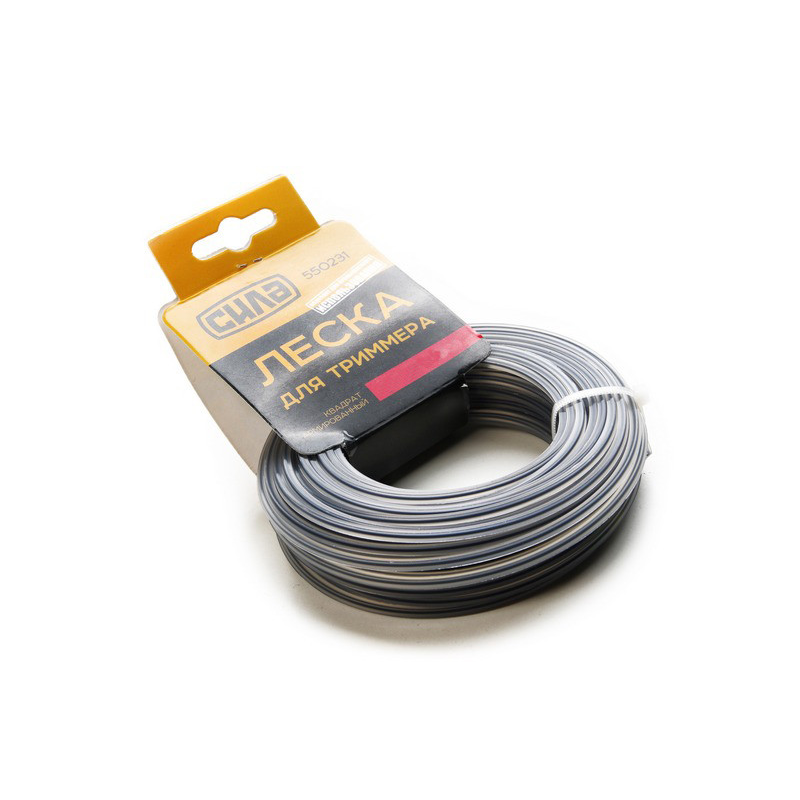 Ліска для тримера квадрат армований 2,4мм х 15м Сила 5502