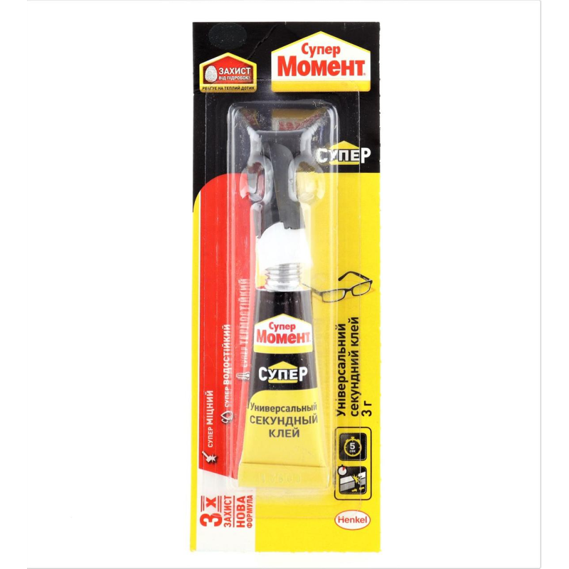 Момент Клей цианокрилатний миттєвої дії Супер 3гр Момент Клей цианокрилатний миттєвої дії Супер 3гр