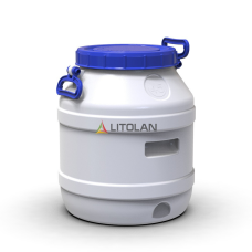 Бідон 45л харчовий білий Litolan (З хомутом)