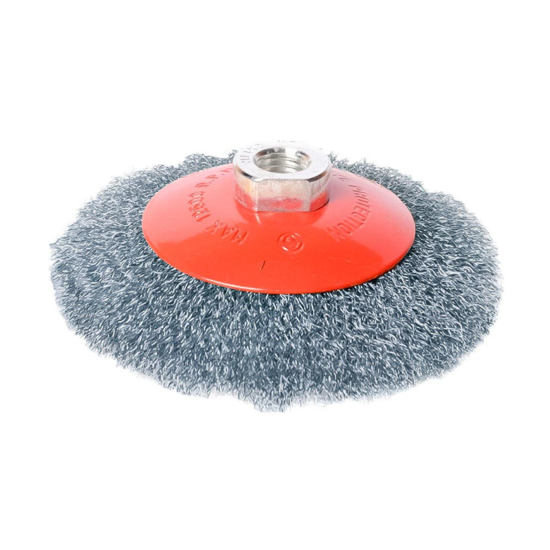 Щітка торчева Mastertool - 115мм рифлена чорна 19-8211