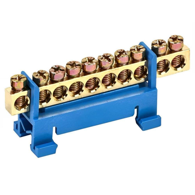 Шина нульова 10 отворів на дин-рейку