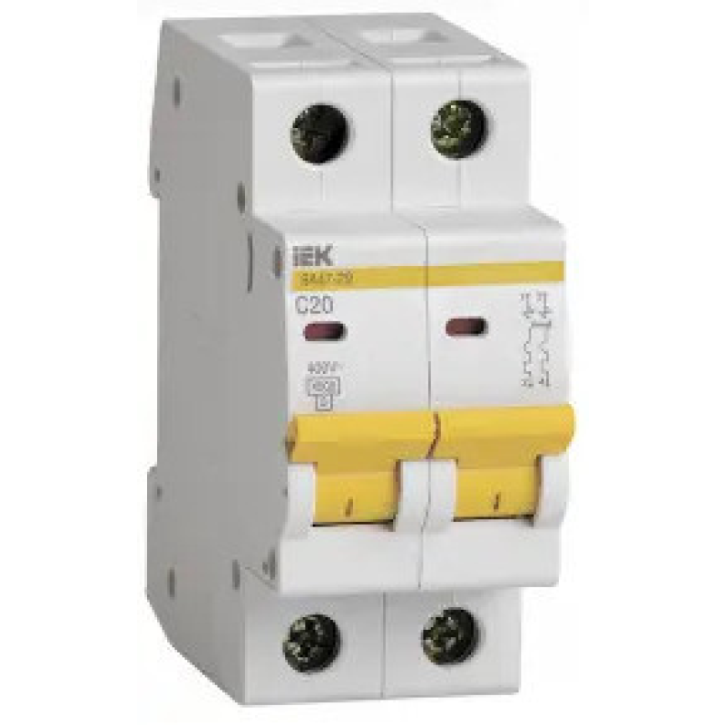 Авт.вимик. ВА47-29 2Р 20А 4,5кА х-ка С ІЕК